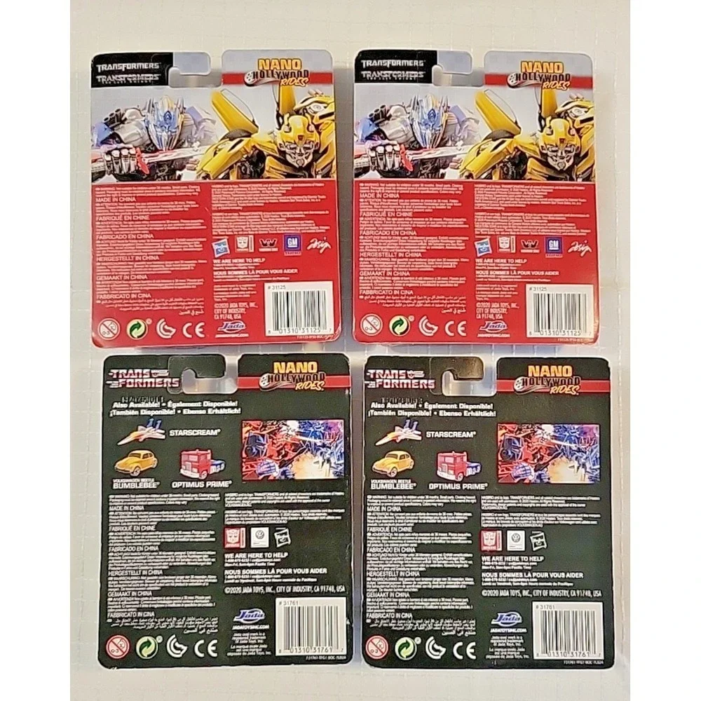 Jada Toys Nano Hollywood Rides Transformers Diecast NV2‎ & NV4 Lot of 4